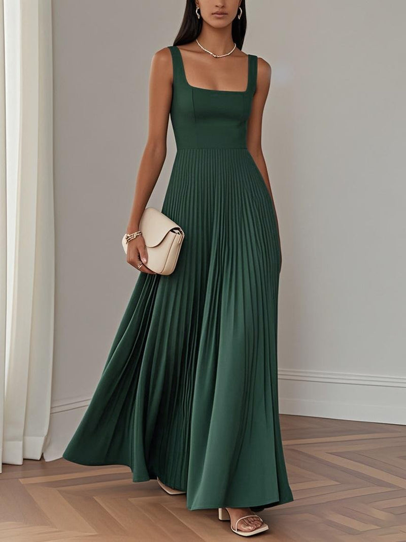 Mkenna - Blue Pleated Maxi Dress