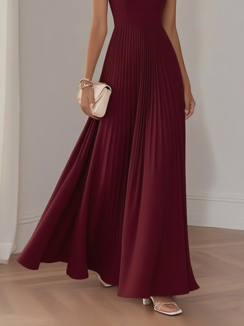 Mkenna - Blue Pleated Maxi Dress