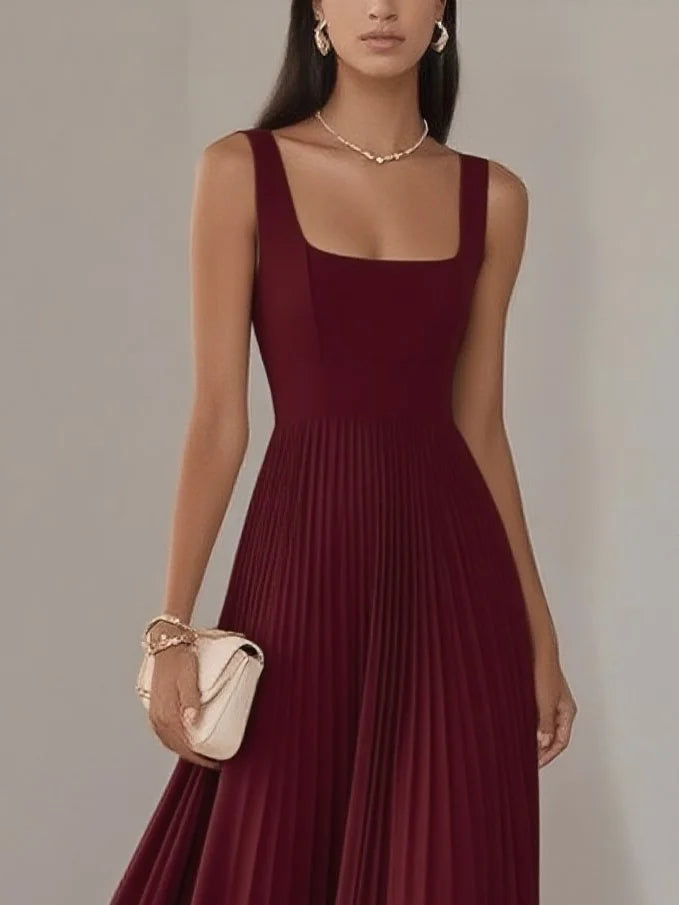 Mkenna - Blue Pleated Maxi Dress