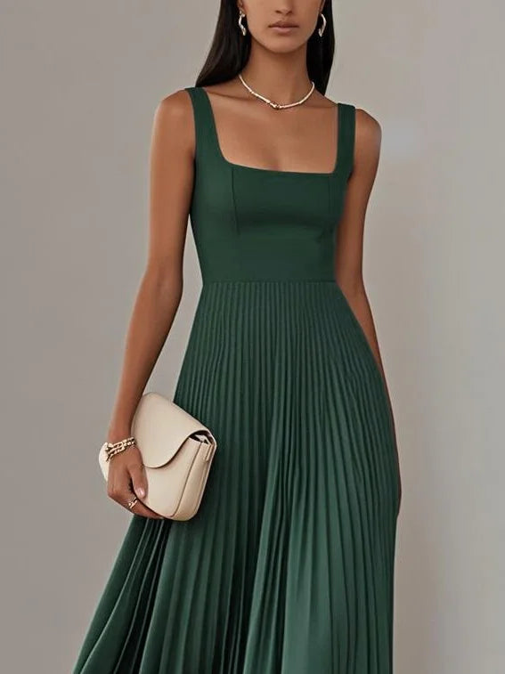 Mkenna - Blue Pleated Maxi Dress