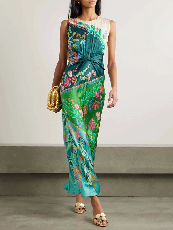Nicolette - Exquisite Draped Floral Dress