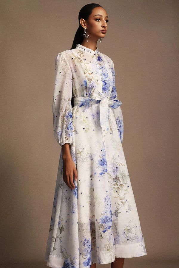Nyra - Floral Printed Diamond Dress