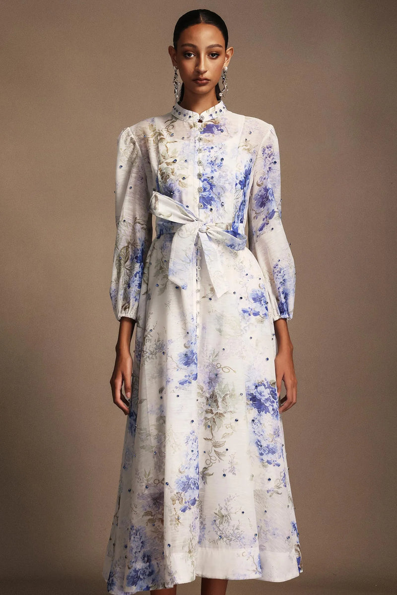 Nyra - Floral Printed Diamond Dress