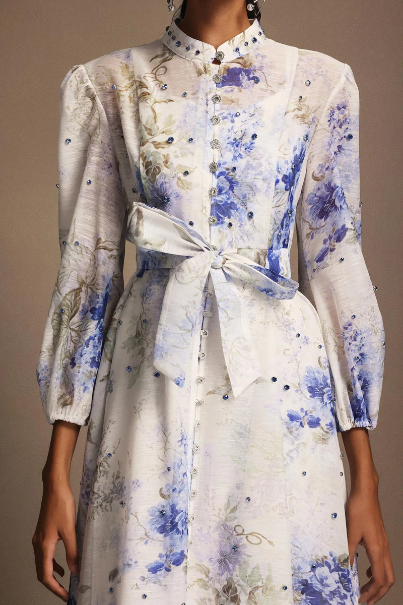 Nyra - Floral Printed Diamond Dress