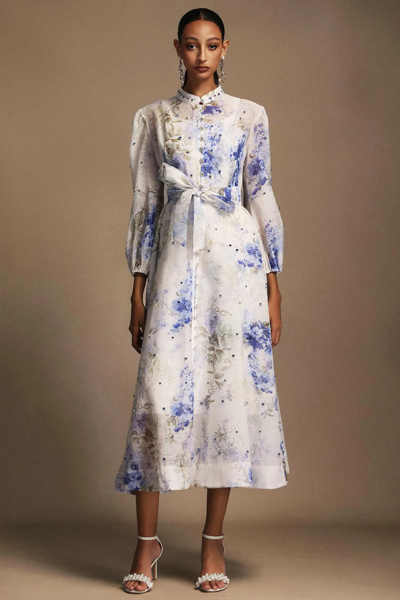 Nyra - Floral Printed Diamond Dress