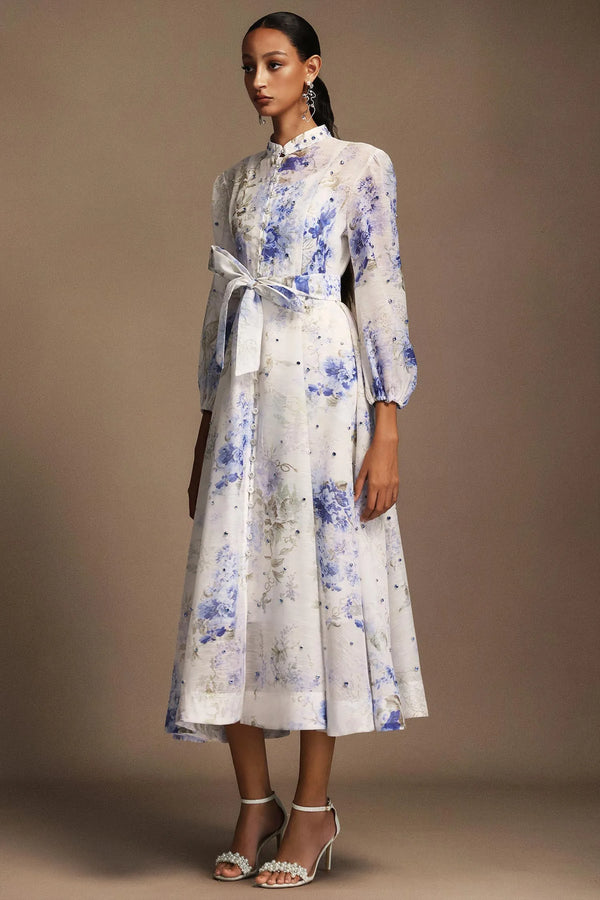 Nyra - Floral Printed Diamond Dress