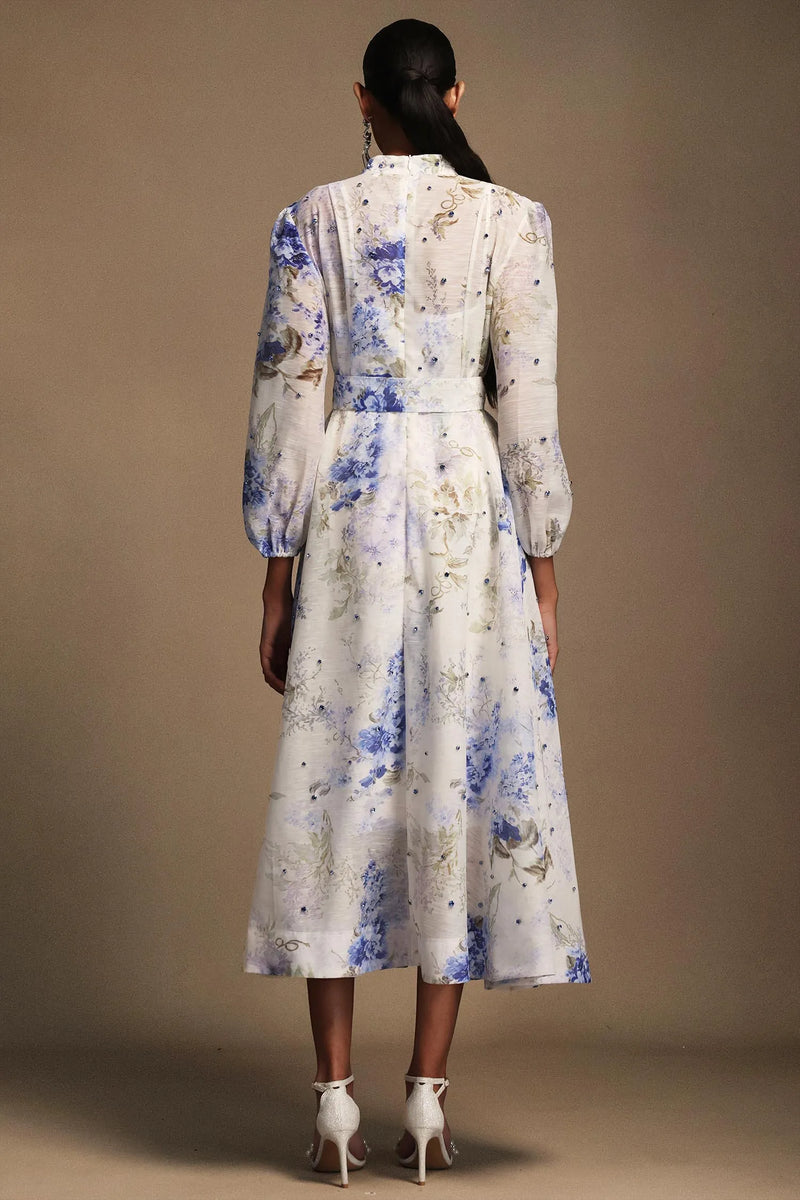 Nyra - Floral Printed Diamond Dress