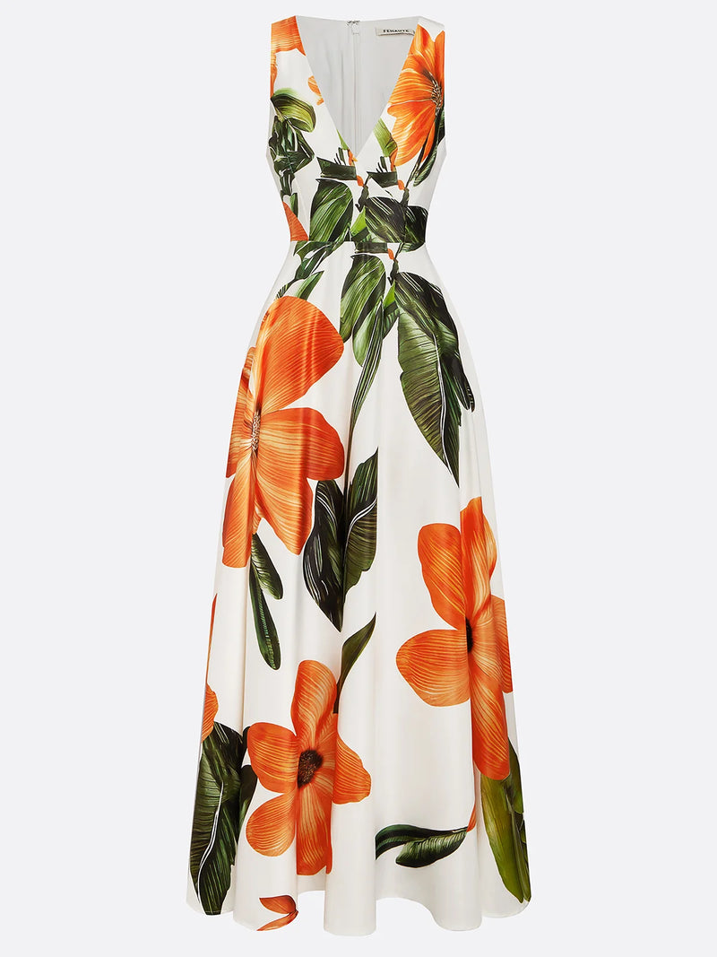 Olivia - Floral Classic Sleeveless Dress