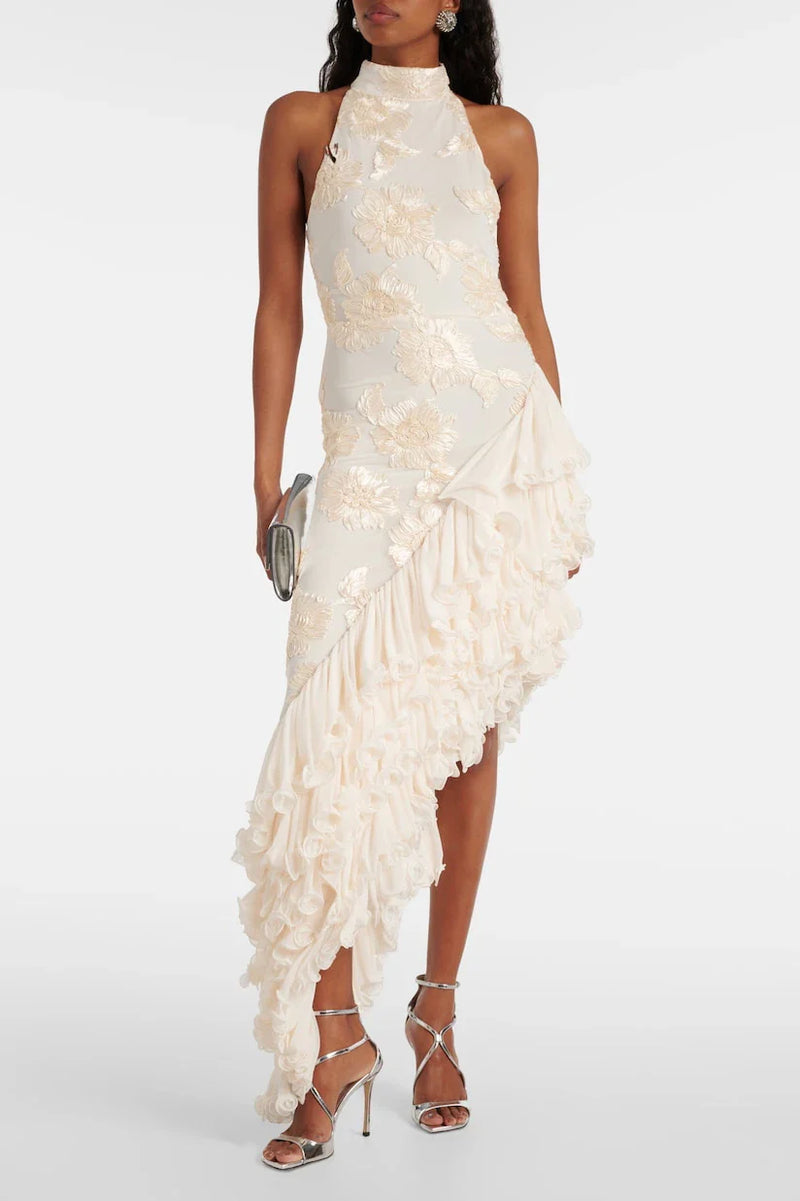 Flora -  Luxe Appliqué Maxi Dress