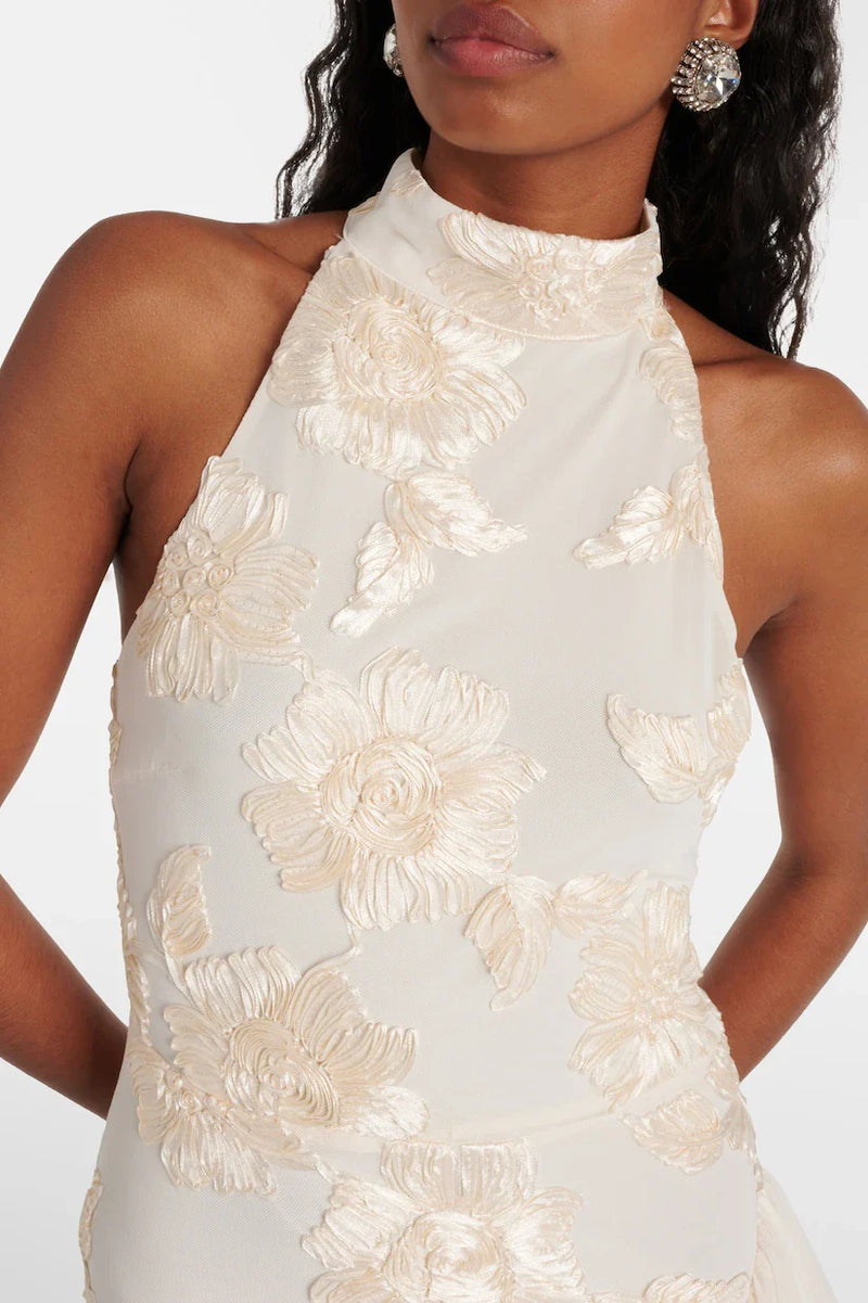 Flora -  Luxe Appliqué Maxi Dress