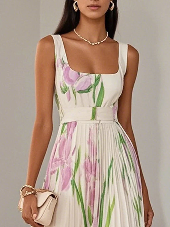 Raya - Chiffon Floral Sleeveless Dress
