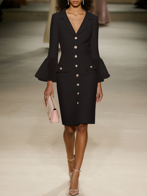 Reallin - Buckle Mesh Midi Dress