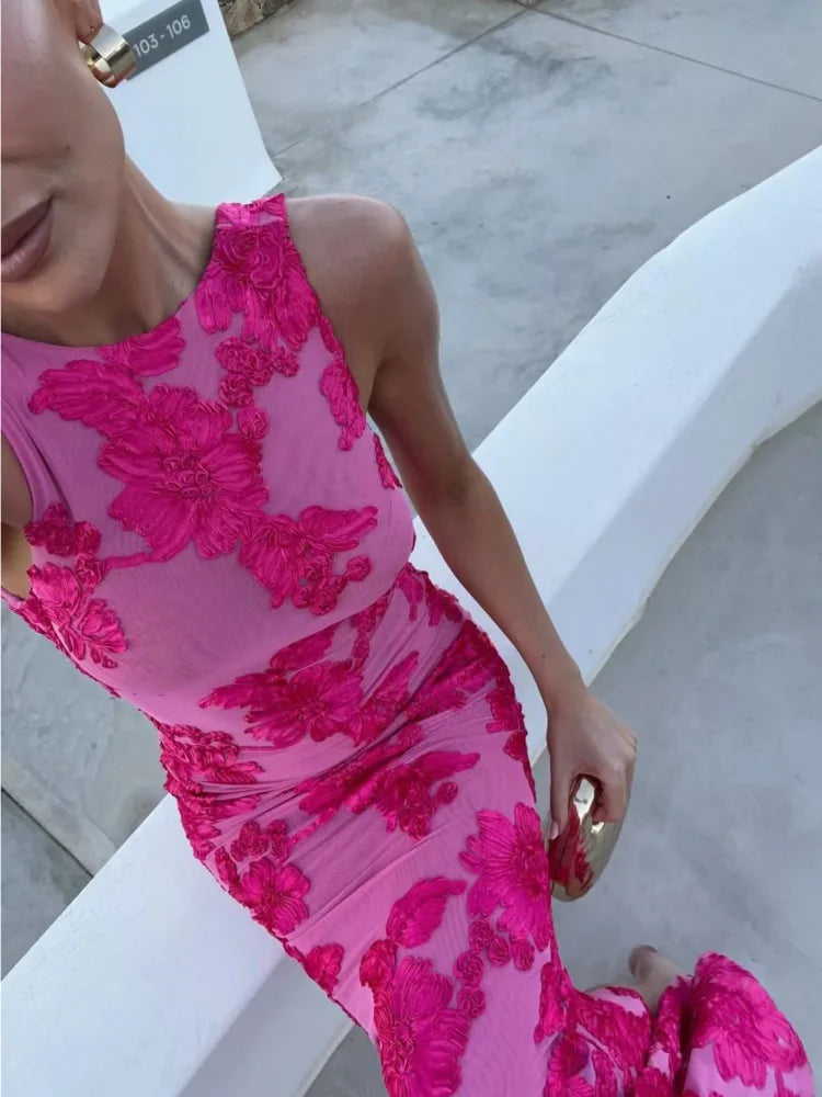 Amara - Luxe Rose Maxi Dress