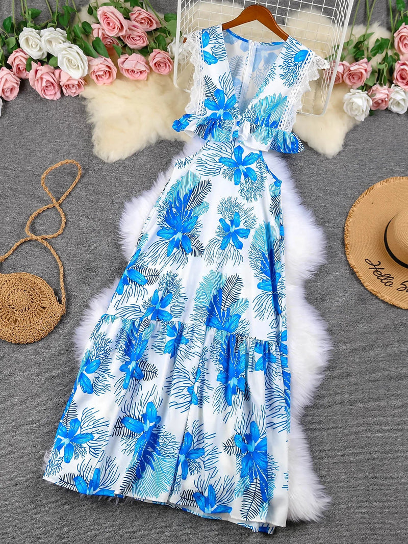 Margie - Sleeveless Lace Maxi Dress