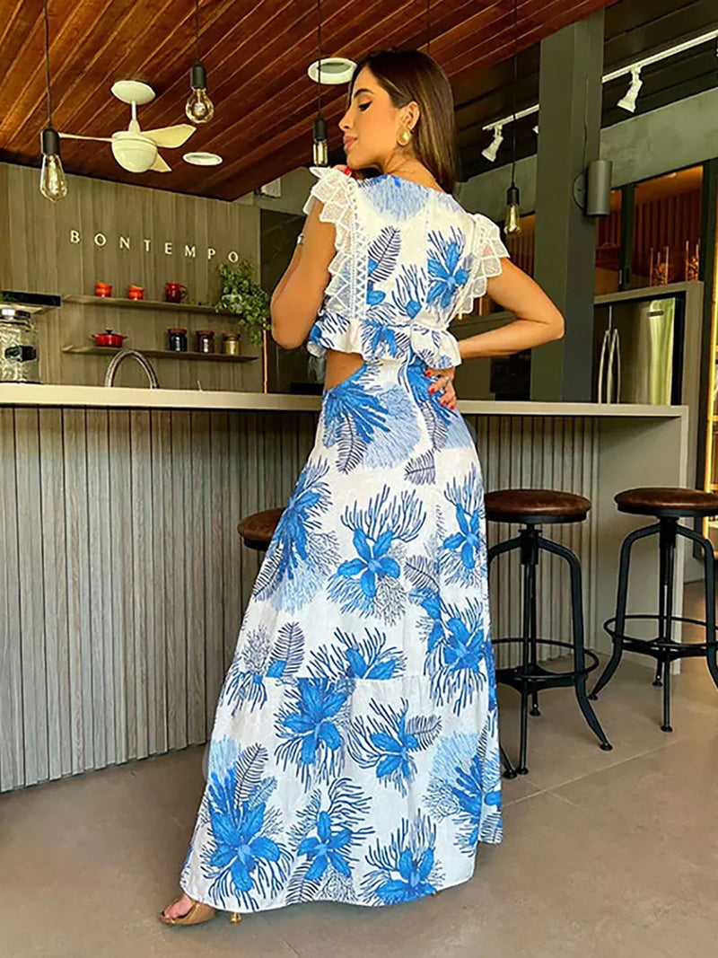 Margie - Sleeveless Lace Maxi Dress