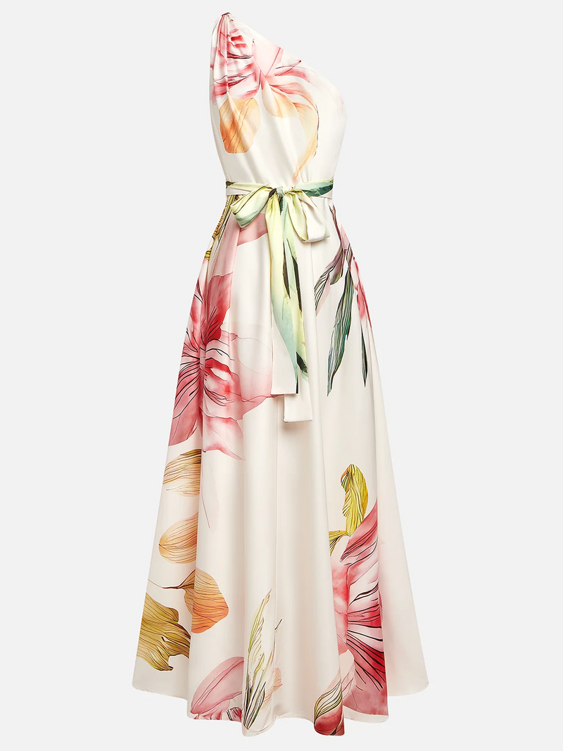 Saffron - Floral Satin Maxi Dress