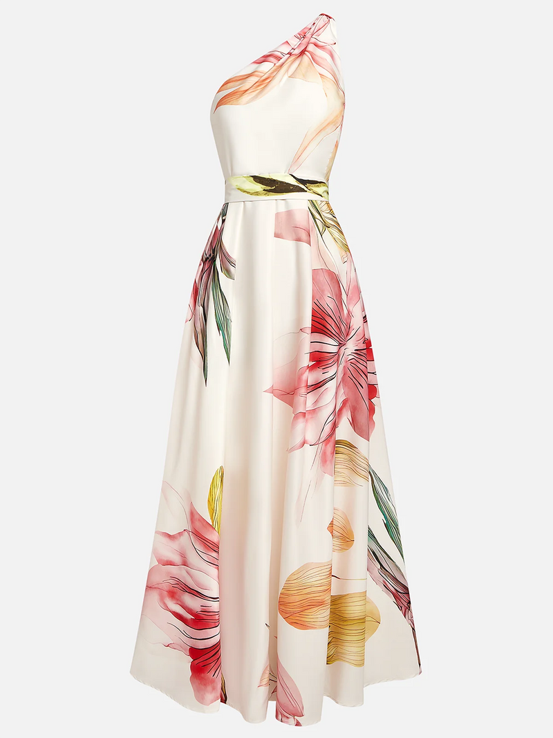 Saffron - Floral Satin Maxi Dress