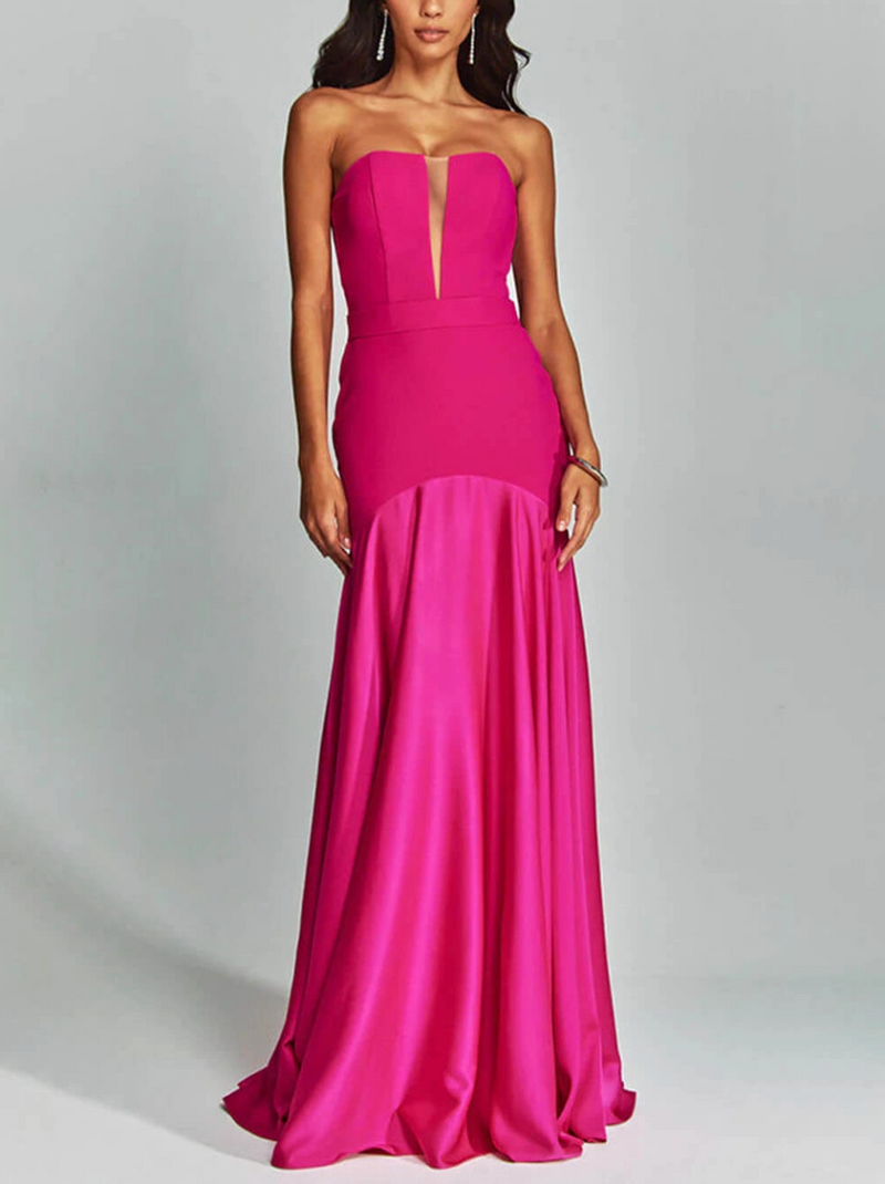 Mermaid - Elegant Off Shoulder Sheer Dress