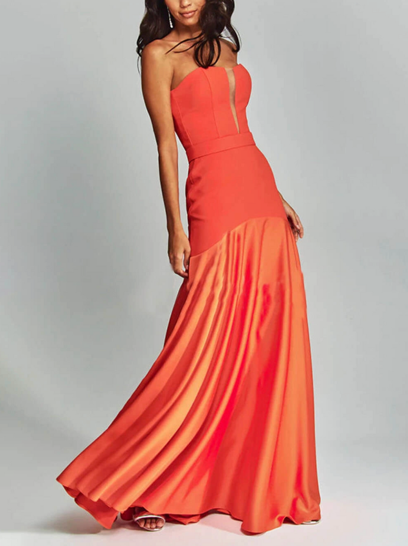 Mermaid - Elegant Off Shoulder Sheer Dress