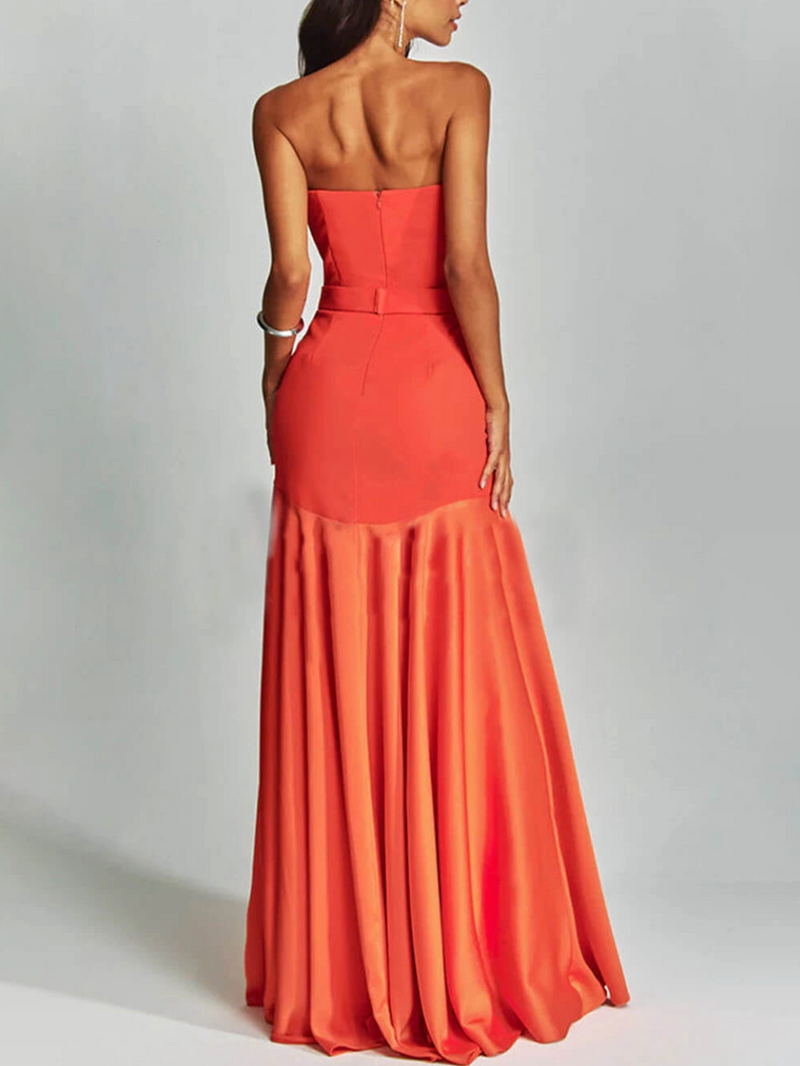 Mermaid - Elegant Off Shoulder Sheer Dress