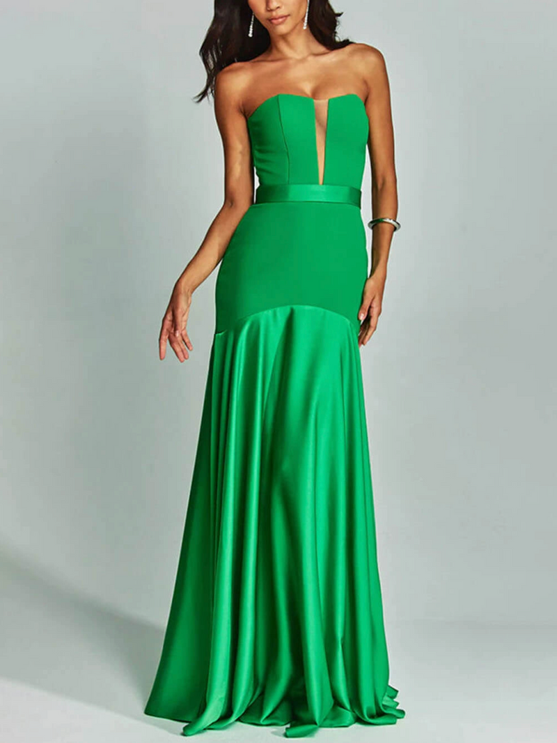 Mermaid - Elegant Off Shoulder Sheer Dress