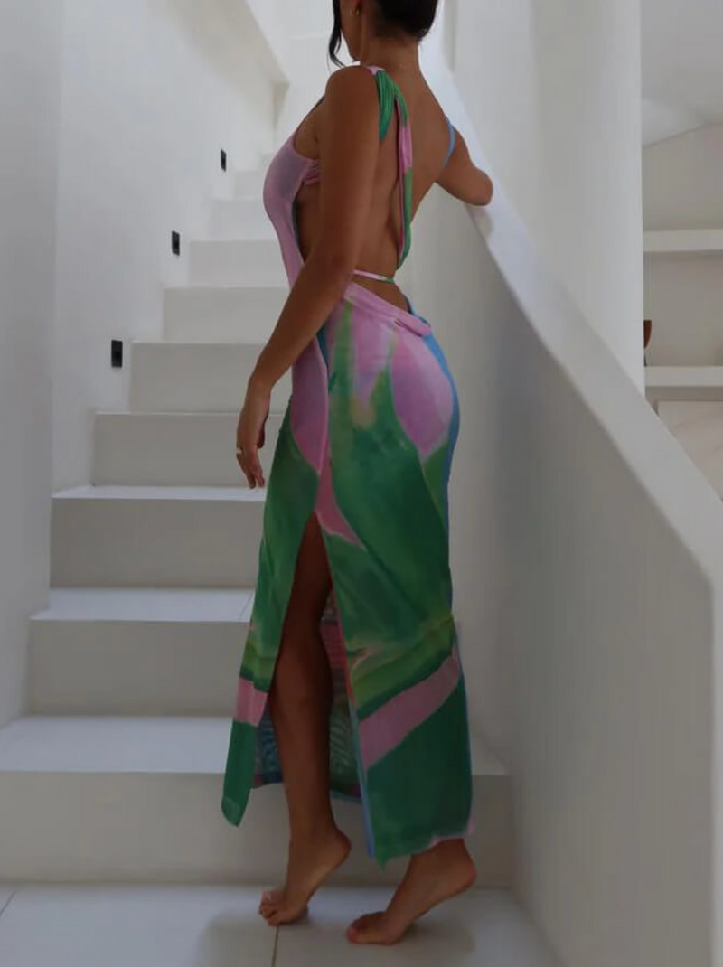 Madline - Backless Midi Dress With Side Slits