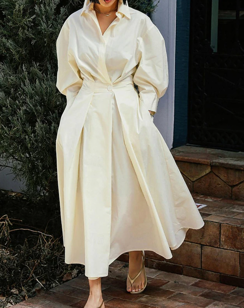 Elkie - Lapel Wrap Maxi Dress