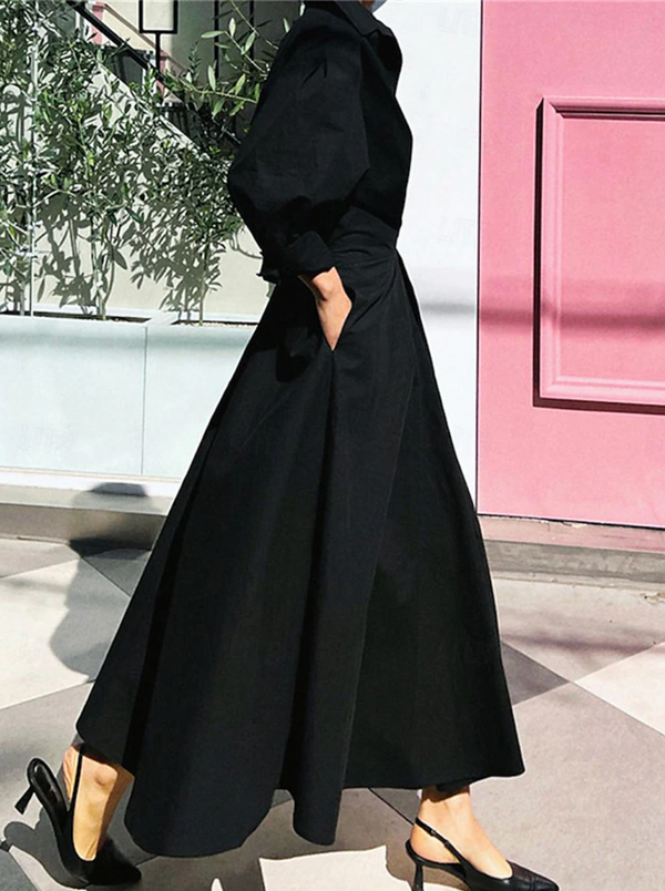 Elkie - Lapel Wrap Maxi Dress
