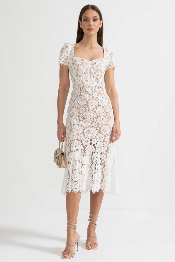 Naiselle - Short Sleeved Lace Dress