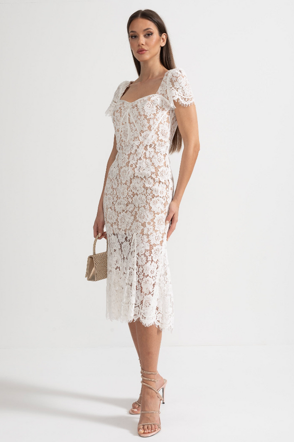 Naiselle - Short Sleeved Lace Dress