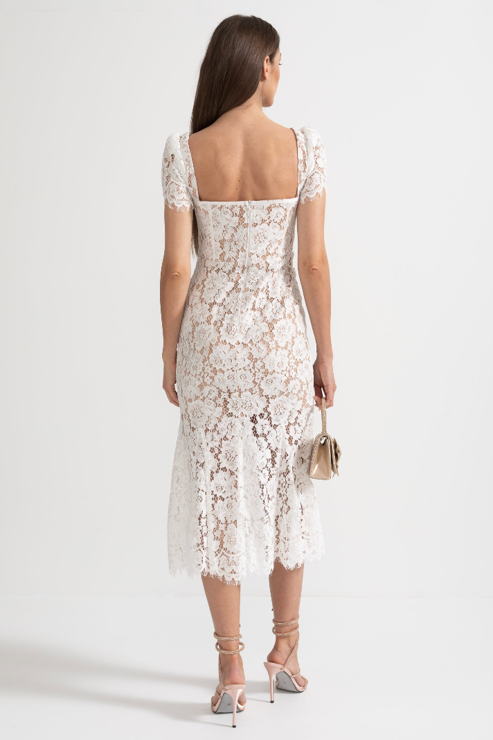 Naiselle - Short Sleeved Lace Dress