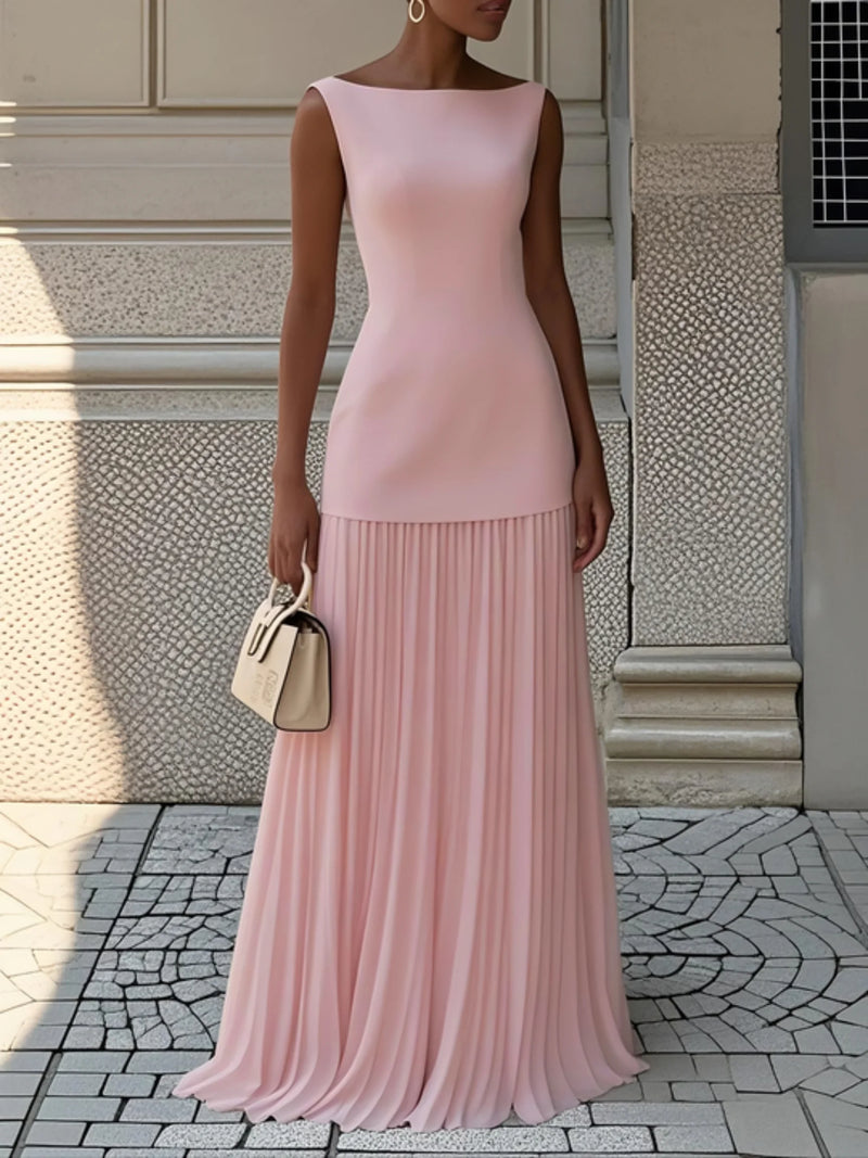 Vayla - Boat Neck Sleeveless Dress