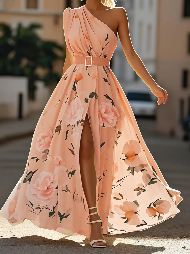 Viveca - Floral Ruched Chiffon Dress