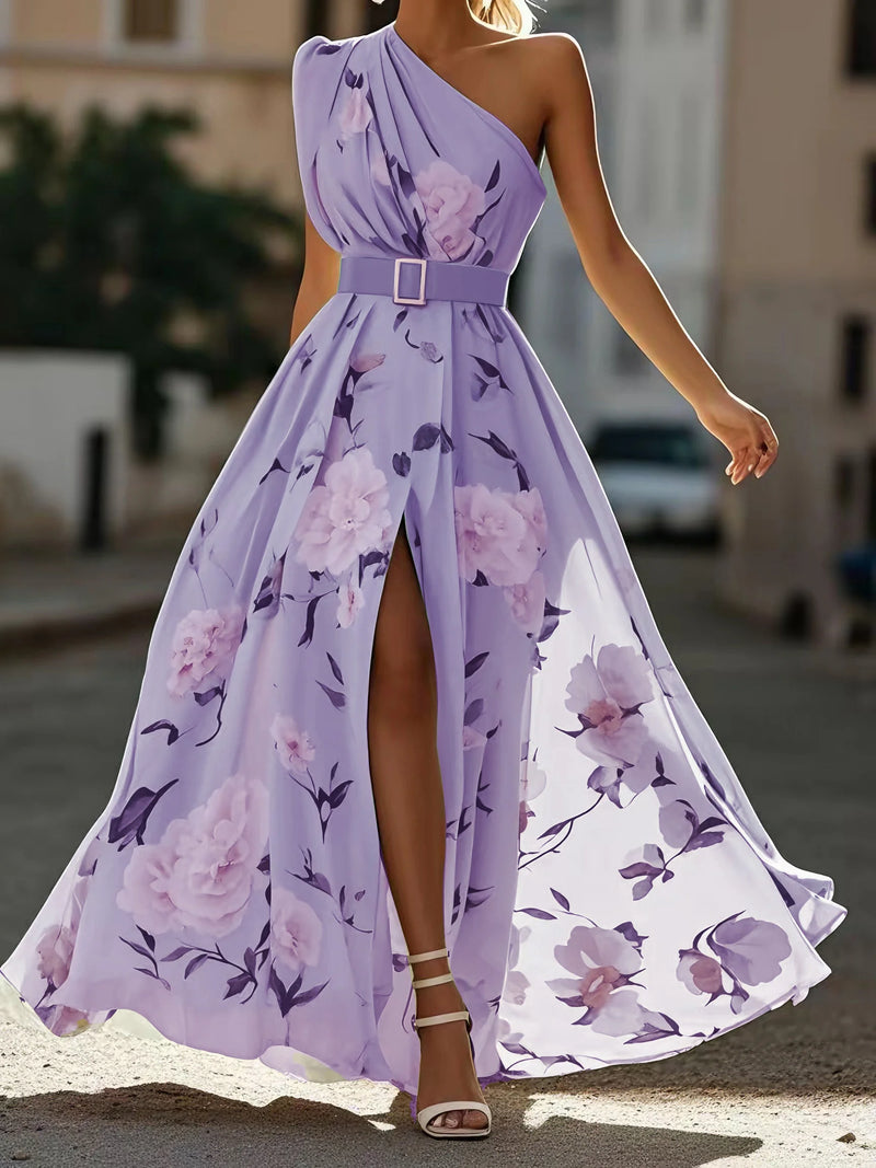 Viveca - Floral Ruched Chiffon Dress