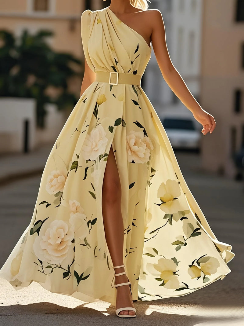 Viveca - Floral Ruched Chiffon Dress