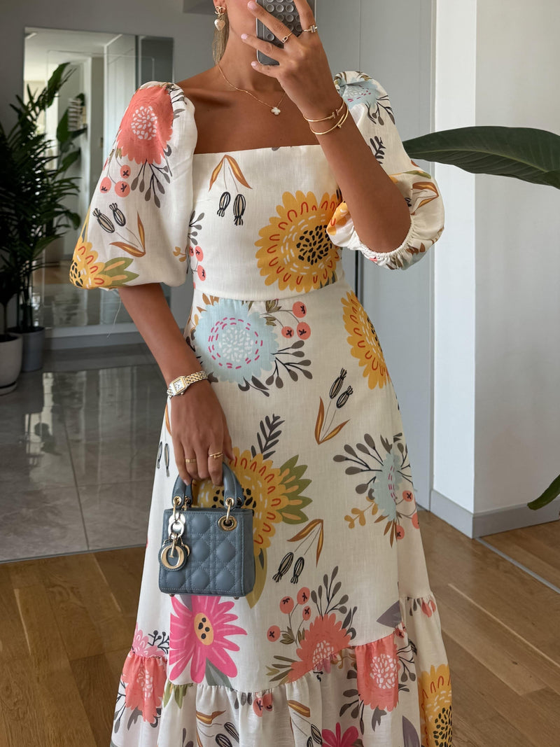 Furlea - Floral Print Midi Dress