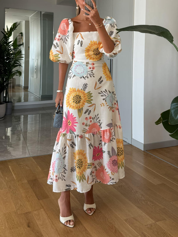Furlea - Floral Print Midi Dress