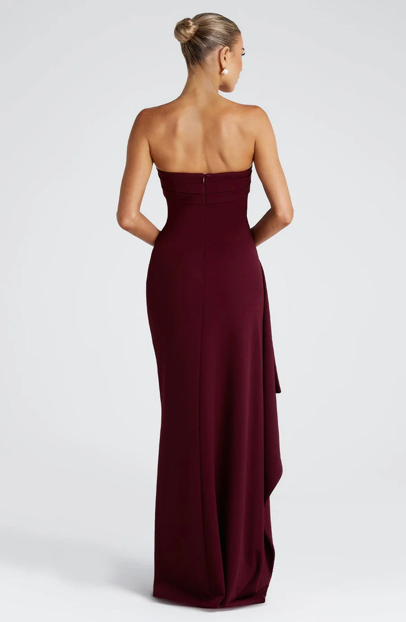 Zafira - Luxury Plum Maxi Dress
