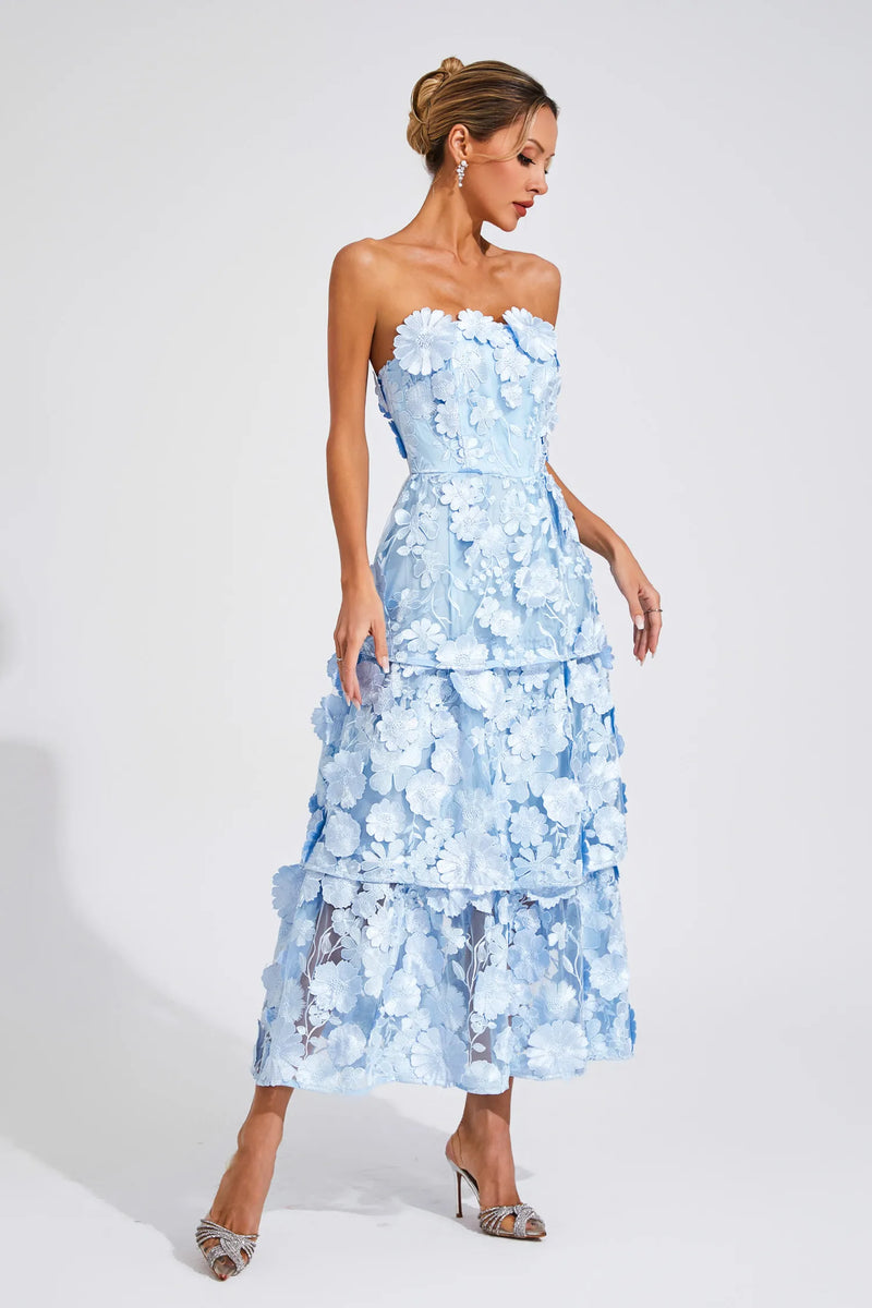 Zarela - Elegant Midi Flower Dress
