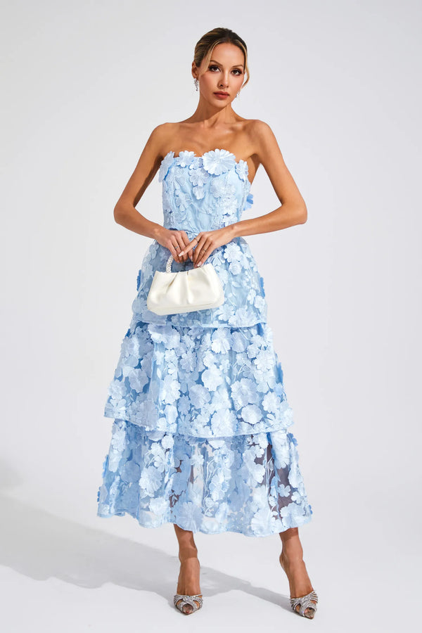 Zarela - Elegant Midi Flower Dress