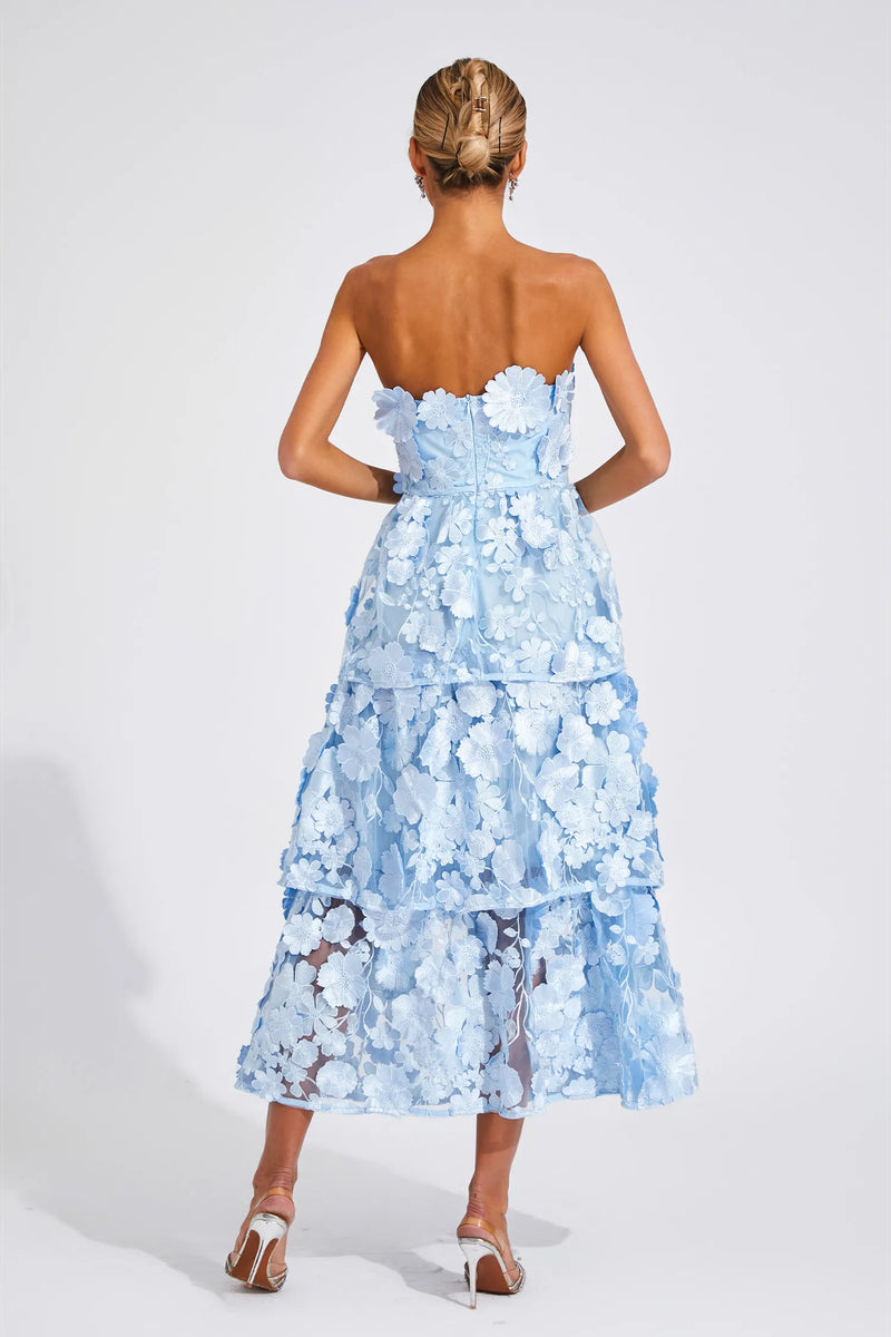 Zarela - Elegant Midi Flower Dress
