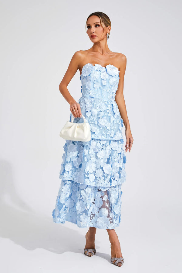 Zarela - Elegant Midi Flower Dress