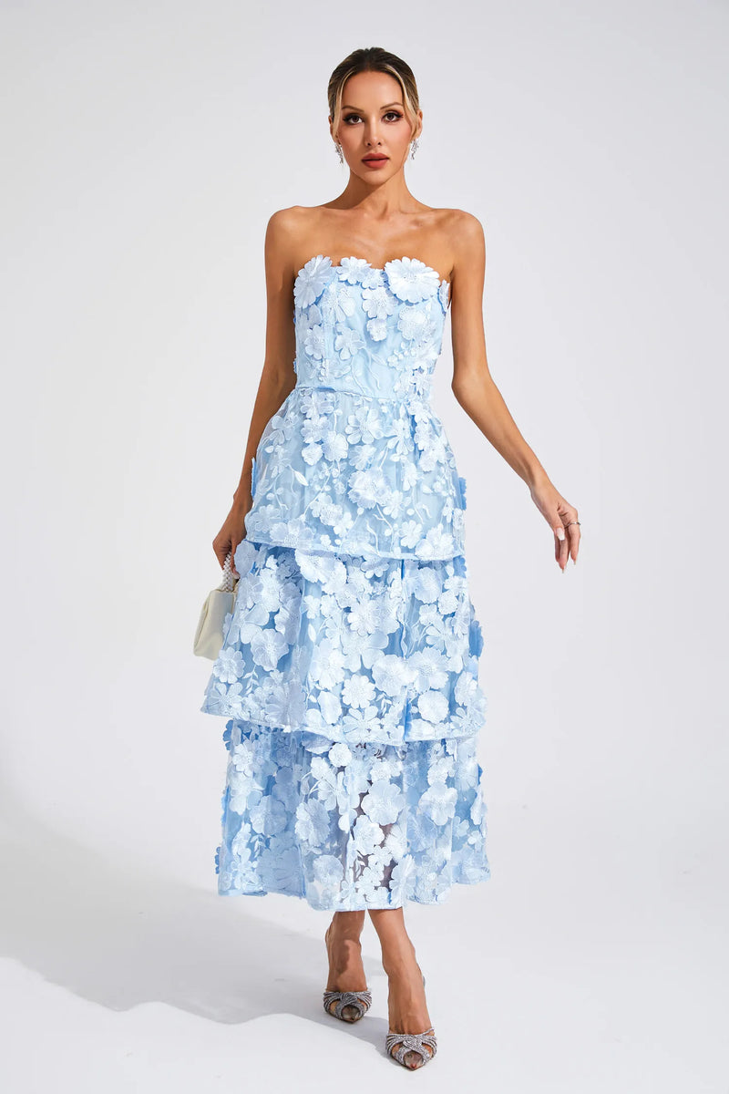 Zarela - Elegant Midi Flower Dress