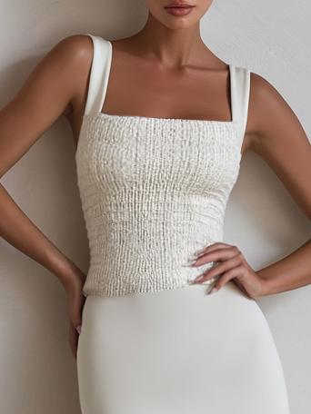 Valya - Ruched Split Maxi Dress