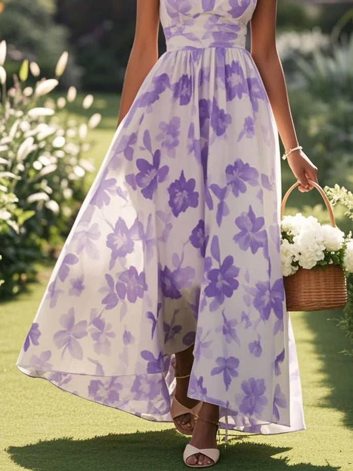 Carla - Chiffon Floral A Line Dress