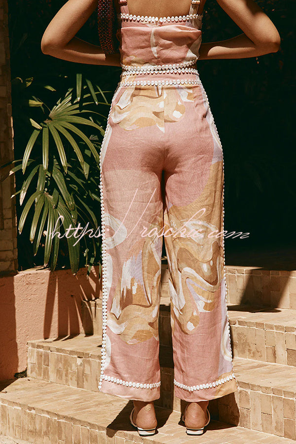 Elowen - Linen Unique Print Bottom Set