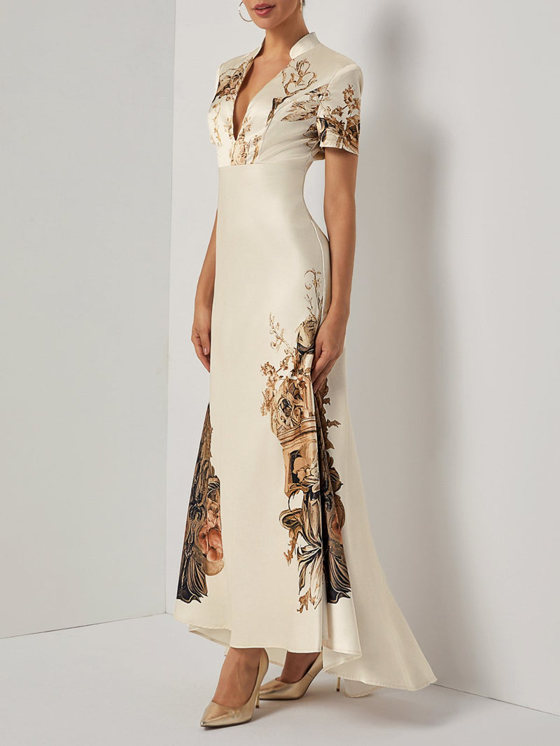 Lunarka - Floral Satin Maxi Dress