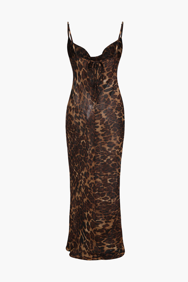 Valentina - Leopard Print Draped Dress