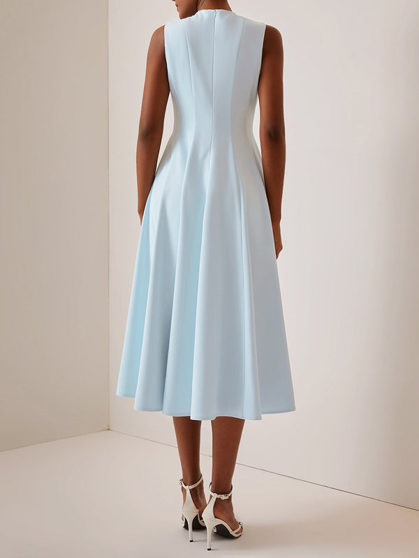 Luansa - Ruched Crew Neck Dress