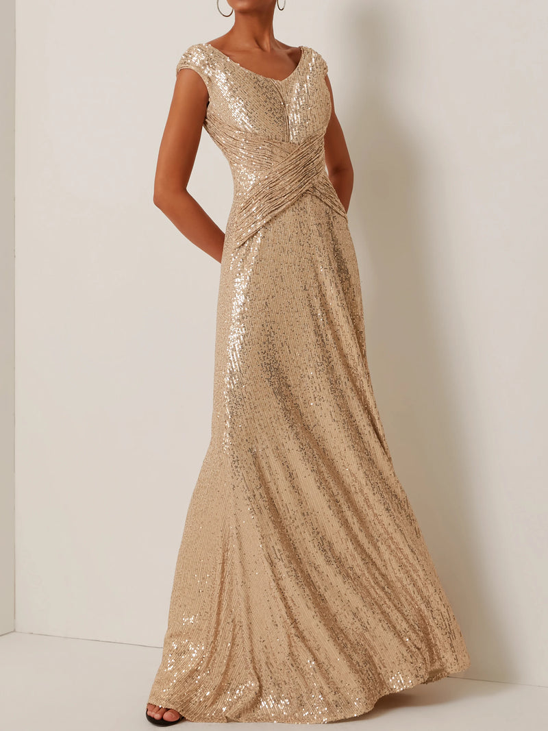 Glodia - Sequin Wedding Maxi Dress